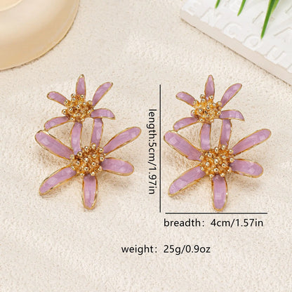 Floral Elegance Enamel Earrings