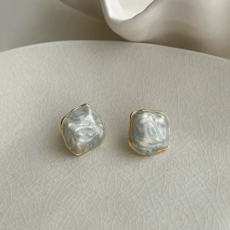 Lustre Square Enamel Studs